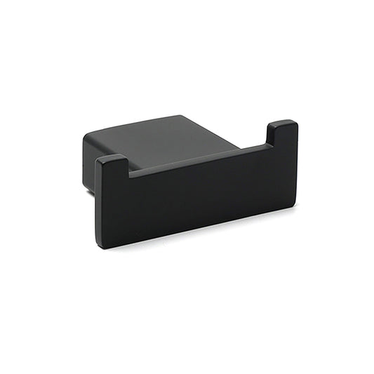 Matt Black Square Robe Hook Clothes Towel Holder Bathroom Wall Hanger Accessory