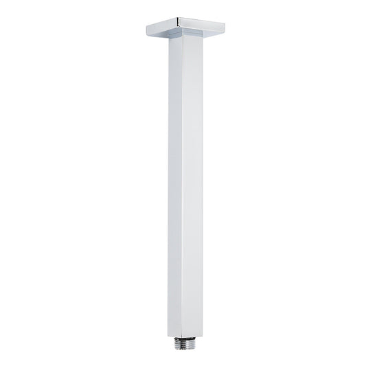 WELS 16" Rainfall Shower Head 300mm Ceiling Dropper Extension Arm Chrome Square Set