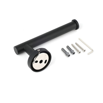 Matt Black Round Stainless Steel Toilet Paper Roll Tissue Holder Bathroom Wall