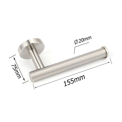 Brushed Nickel Stainless Steel Toilet Paper Roll Tissue Holder Rack Kit Bathroom