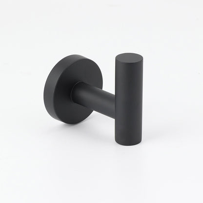 Matt Black Robe Hook Hanger Organizer Bathroom Wall Mounted Kit Stainless Steel