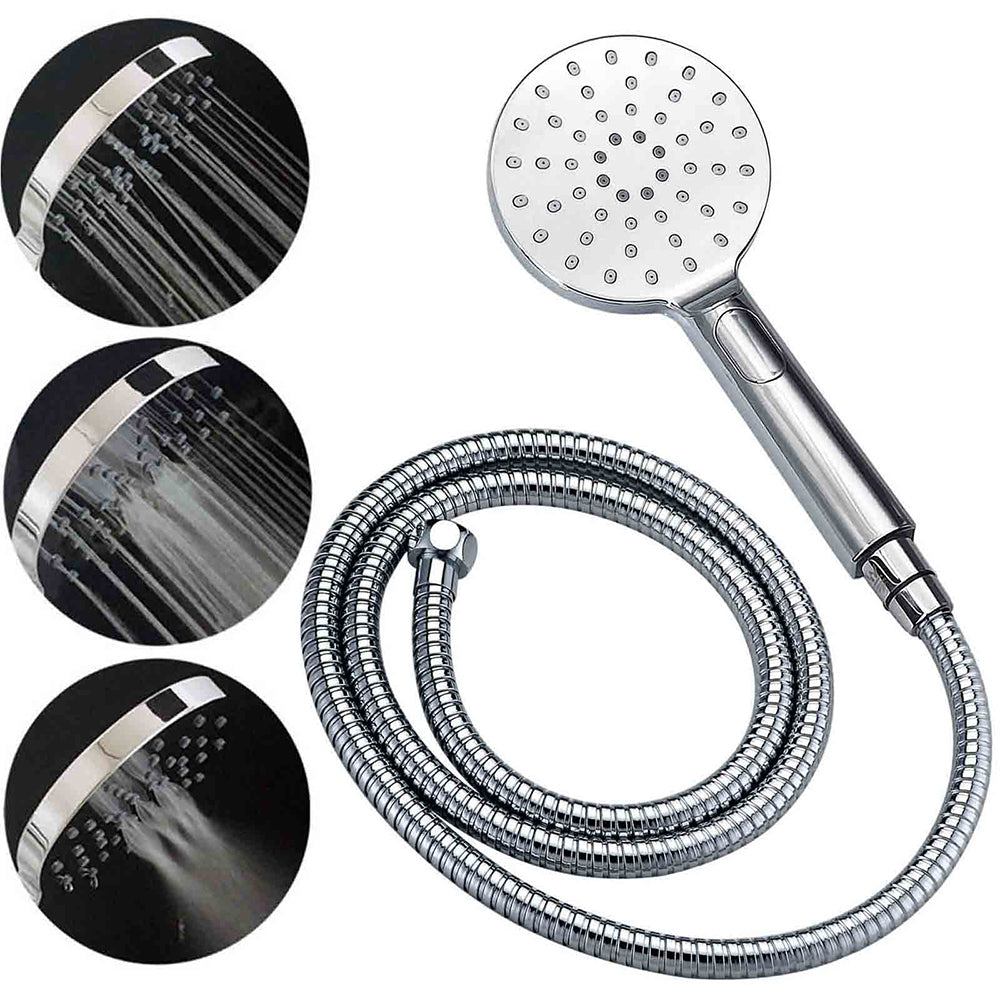 WELS Chrome 10" Round Rain Handheld Twin Shower Head Arm Sliding Rail Arm Diverter Set