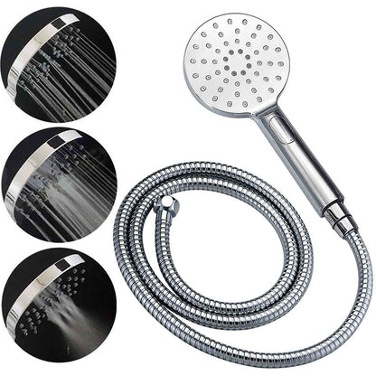 Chrome 10" Round Rain Handheld Twin Shower Head Arm Sliding Rail Arm Double Taps