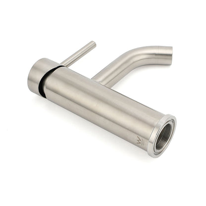 Brushed Nickel Round Curve Kitchen Laundry Basin Mixer Vanity Counter Top Faucet