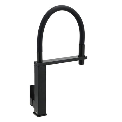 Matt Black Swivel Kitchen Sink Basin Mixer Swivel Faucet Tapware Pull Out Spout