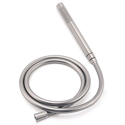 Brushed Nickel Round 8" Rain Head Shower 1 Mode Handheld Sliding Rail Arm Mixer 2in1 Set