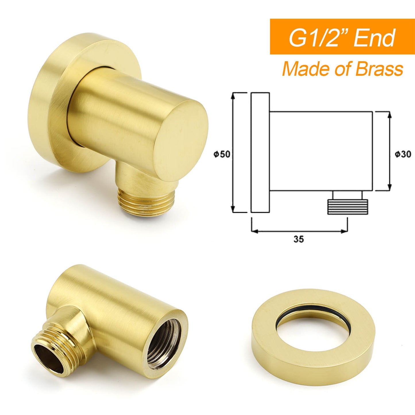 Brushed Gold Square 12" Large Rain Head 3 Mode Handheld Rose Sliding Rail Arm Twin Shower Set