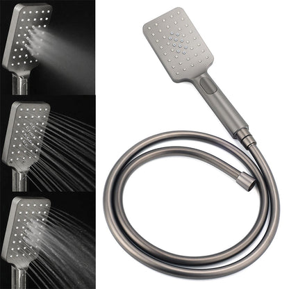 WELS Gun Metal 2in1 Shower Set Square 12" Rain Head 3 Modes Handheld Silde Rail Hot Cold Mixer