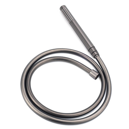 WELS Gun Metal Dual Round Shower 10" Rain Head Stainless Steel Handheld Sliding Rail Diverter Set