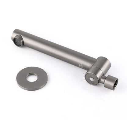 Gun Metal Round Wall Mounted 180 Swivel Bathtub Faucet Water Outlet Vanity Spout
