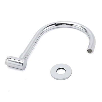 Chrome Round Gooseneck Arm Faucet Water Outlet Wall Mounted Swivel Bathtub Spout