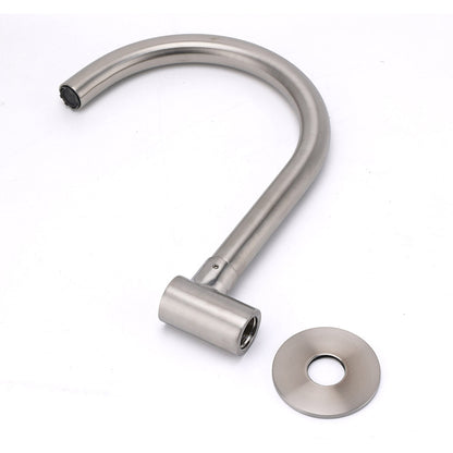 Brushed Nickel Round Gooseneck Arm Faucet Water Outlet Wall Mount Bathtub Spout