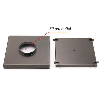 Gun Metal Large Square 200x200mm Tile Insert Floor Drain Shower Grate 80mm Waste