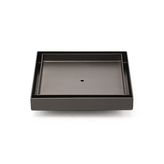 Bathroom Gun Metal 150mm Tile Insert Floor Drain Shower Grate 80mm Waste Outlet