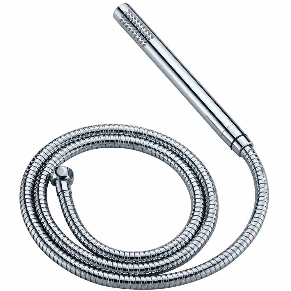 WELS Chrome Round 8" Stainless Steel Rain Head Stick Handheld Sliding Rail Arm Dual Shower Set