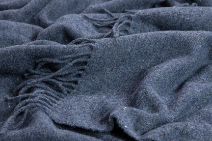 Oxford Throw - Merino Wool Blend - Navy