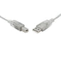 8WARE USB 2.0 Cable 3m A to B Transparent Metal Sheath UL Approved