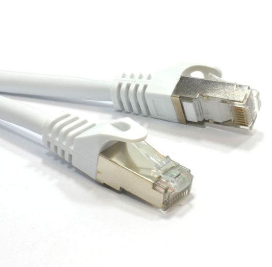 ASTROTEK CAT6A Shielded Cable 2m Grey/White Color 10GbE RJ45 Ethernet Network LAN S/FTP LSZH Cord 26AWG PVC Jacket