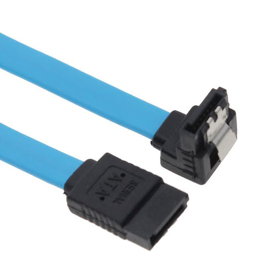 ASTROTEK SATA 3.0 Data Cable 50cm Male to Male 180 to 90 Degree with Metal Lock 26AWG Blue LS