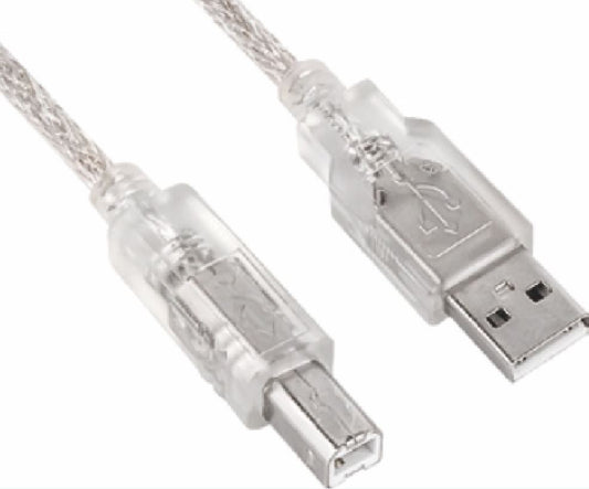 ASTROTEK USB 2.0 Printer Cable 3m - Type A Male to Type B Male Transparent Colour CBUSBAB3M