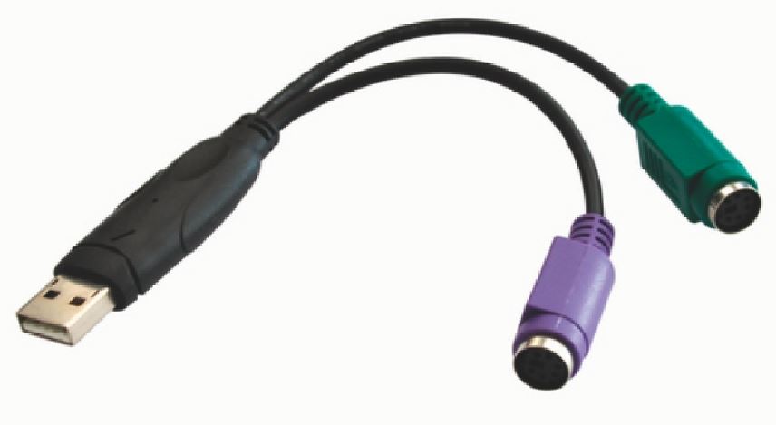 ASTROTEK USB 2.0 to PS2 Cable 15cm - for Mouse Keyboard Black Colour RoHS