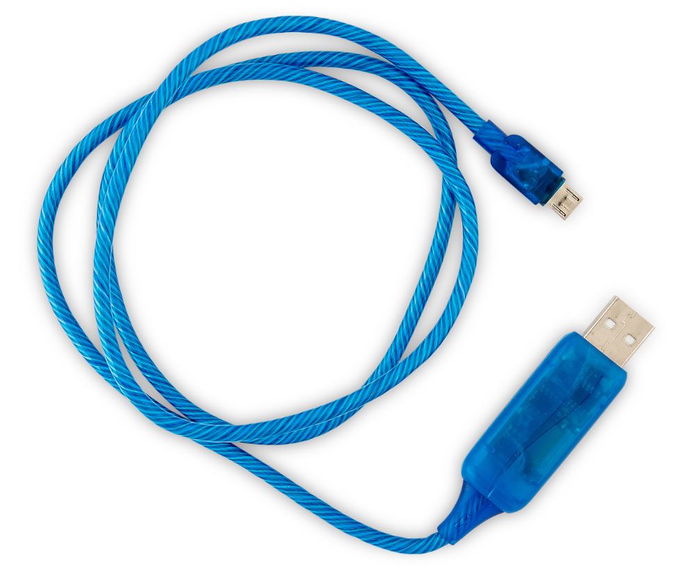 GENERIC 1m LED Light Up Visible Flowing Micro USB Charger Data Cable Blue Charging Cord for Samsung LG Android Mobile Phone