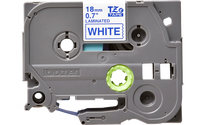 Brother 3/4" 18 mm Blue on White TZe P-Touch Tape for Brother PT-1900, PT1900 Label Maker.
