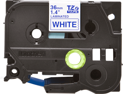 Genuine Brother TZe-263 Labelling Tape Cassette  Blue on White, 36mm wide, 8m long Compatible with a wide range of Brothers P-touch printers