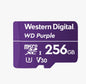 WESTERN DIGITAL Digital WD Purple 256GB MicroSDXC Card 24/7 -25°C to 85°C Weather & Humidity Resistant for Surveillance IP Cameras mDVRs NVR Dash Cams Drones