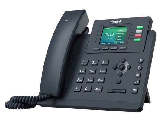 Yealink T33G 4 Line IP phone, 320x240 Colour Display, Dual Gigabit Ports, PoE. No Power Adapter included