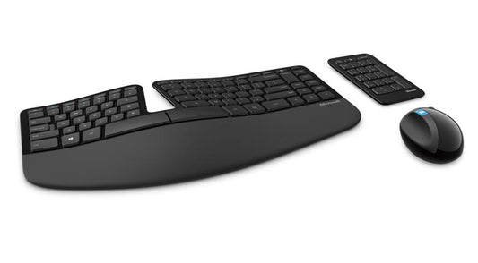 MICROSOFT WIRELESS SCULPT ERGONOMIC DESKTOP USB MOUSE & KEYBOARD - RETAIL BOX (BLACK)