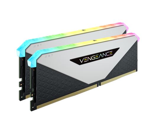 CORSAIR Vengeance RGB RT 16GB (2x8GB) DDR4 3200MHz C16 16-20-20-38 Desktop Gaming Memory White for AMD