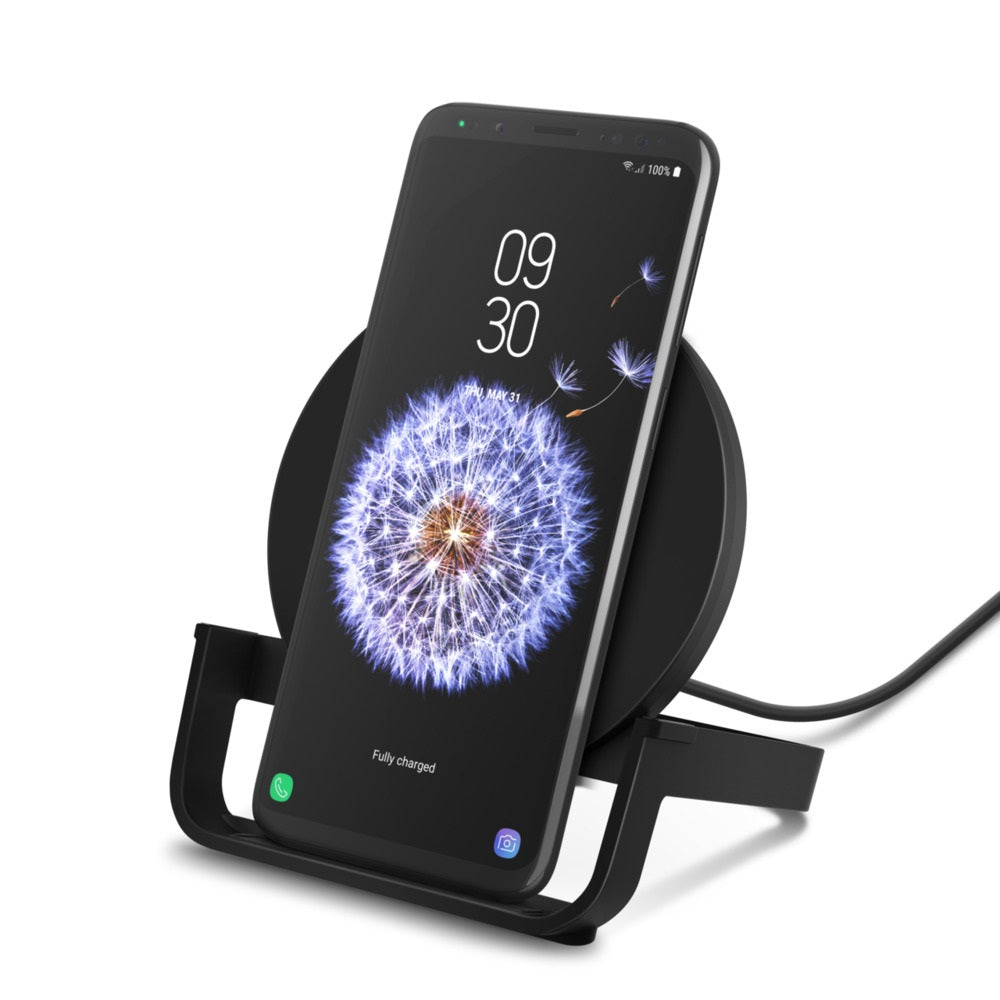 BELKIN Boost Charge Wireless 10W Charging Stand Black - Qi-enabled, LED Light Indicates, Case Compatible With Most Lightweight Cases