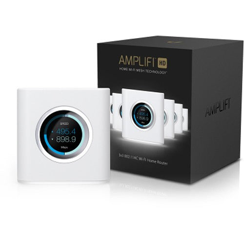 UBIQUITI AmpliFi High Density HD Home Wi-Fi Router - 802.11ac 3x3MIMO Max Coverage 930 sqm - LCD Screen - Gigabit Ethernet - Free AmpliFi VPN