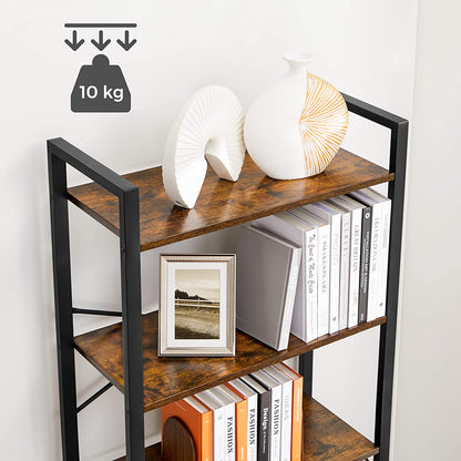 6-Tier Storage Rack with Industrial Style Steel Frame  Rustic Brown and Black, 186 cm High