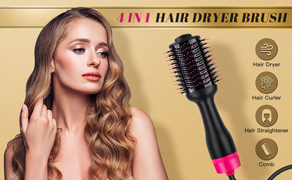 Hot Air One-Step Hair Dryer Negative Ion Anti-Frizz Blowout for Drying,Straightening, Curling and Volumizer (AU Plug)