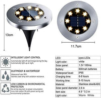 8 Pack LED Solar Pathway Lights Outdoor Solar Ground Lights (Warm White)