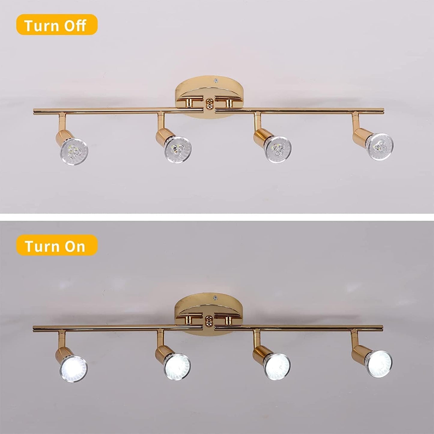 Modern 4-Light Track Lighting Kit LED (Gold)
