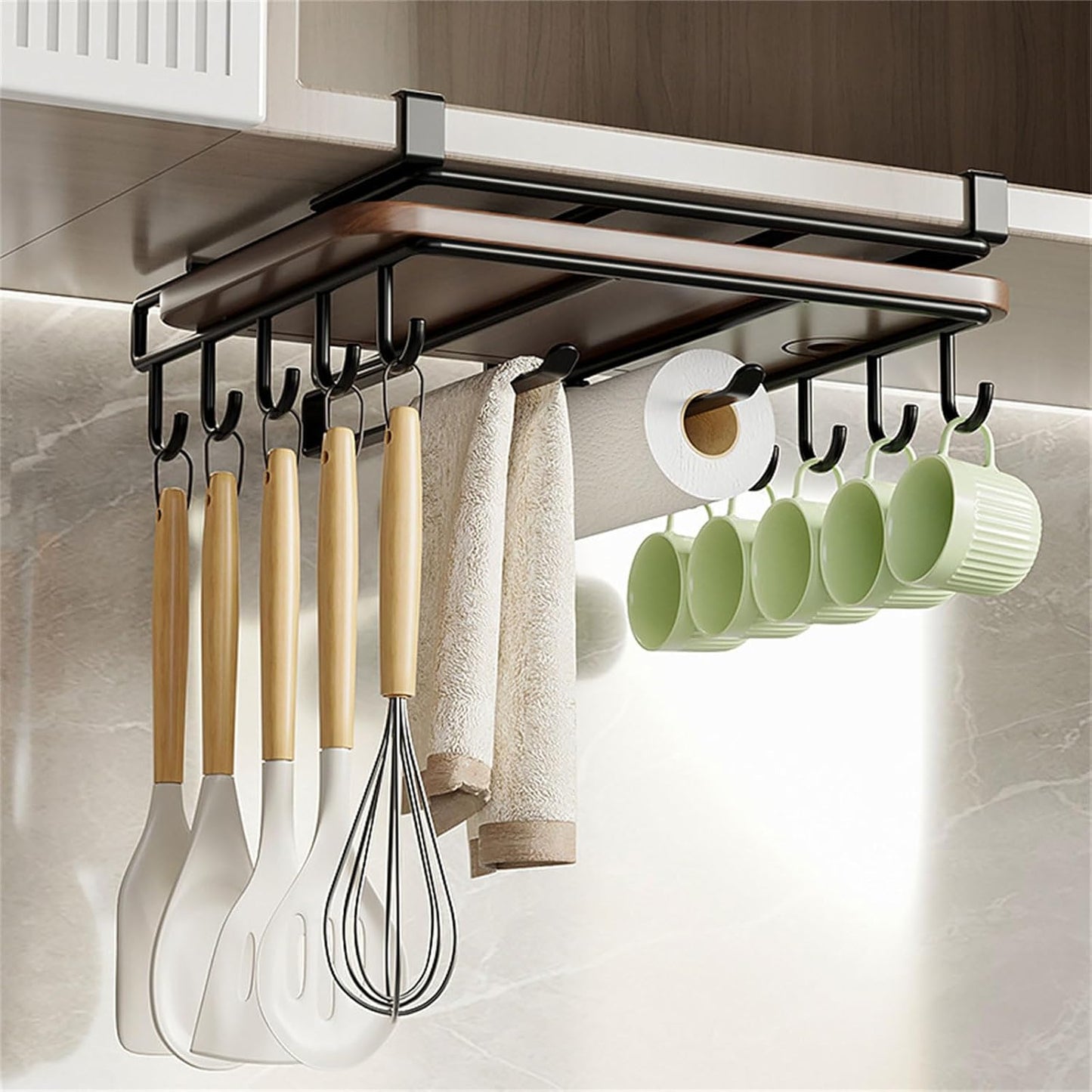 Multifunctional Under Cabinet Cutting Board Metal Holder Organiser