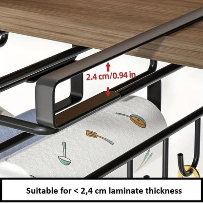 Multifunctional Under Cabinet Cutting Board Metal Holder Organiser