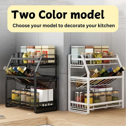 3-Tier Detachable Spice Rack Storage Organiser for Kitchen Countertop