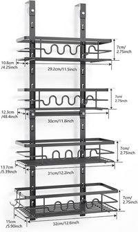 4 Tier Adjustable Baskets Over Door Pantry Organiser for Home Kitchen