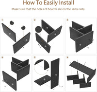 CARLA HOME 5-Tier Tree Bookshelf Storage Rack for Home Office or Bedroom (Black)