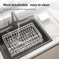 CARLA HOME 2-Tier Dish Drying Rack with Drainage Tray, Utensil Holder, Cup Hooks & Cutting Board Rack for Kitchen (White)