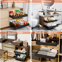 CARLA HOME Pack Pull Out Cabinet Organizer Expandable for Cabinets with Adjustable Slide Out Shelves and Easy Installation (Black)