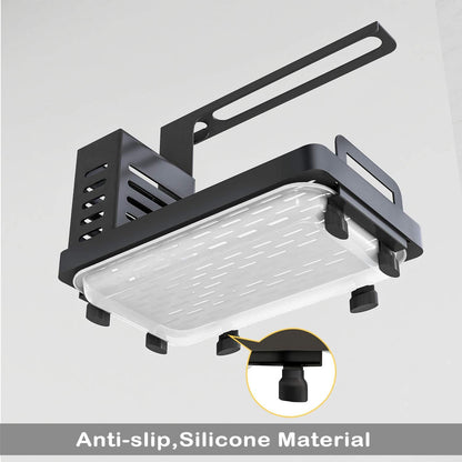 CARLA HOME Kitchen Sink Caddy Organizer with Sponge, Soap & Brush Storage and Rag Rack, Drain Tray & Utensil Holder