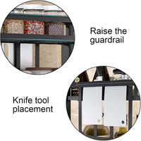 CARLA HOME 2-Tier Kitchen Spice Rack Organizer Storage Shelf for Condiments, Oil Bottles, Utensils, Cutting Board & More