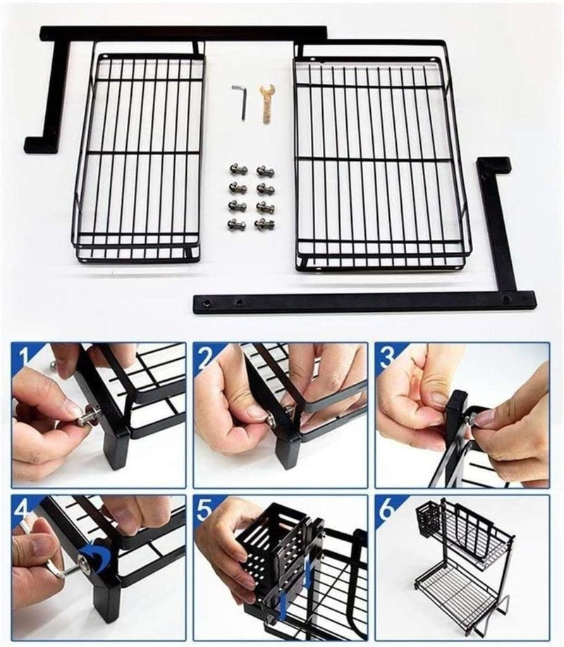 CARLA HOME 2-Tier Kitchen Spice Rack Organizer Storage Shelf for Condiments, Oil Bottles, Utensils, Cutting Board & More