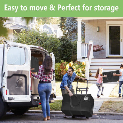 CARLA HOME 12-Pack Large Moving Storage Bags with Zippers & Handles with 95 Liters Capacity for Space Saving, Travel, Camping & Organization (Black)