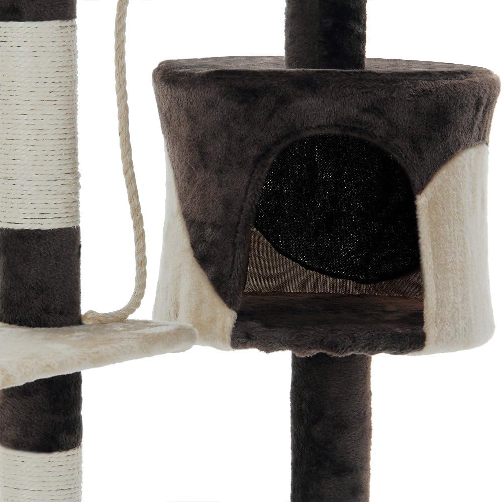 CARLA HOME 140cm Cat Tree for Indoor Cats with Plush Perch, Sisal Scratching Posts & Condo for Kittens & Adult Cats (Beige)